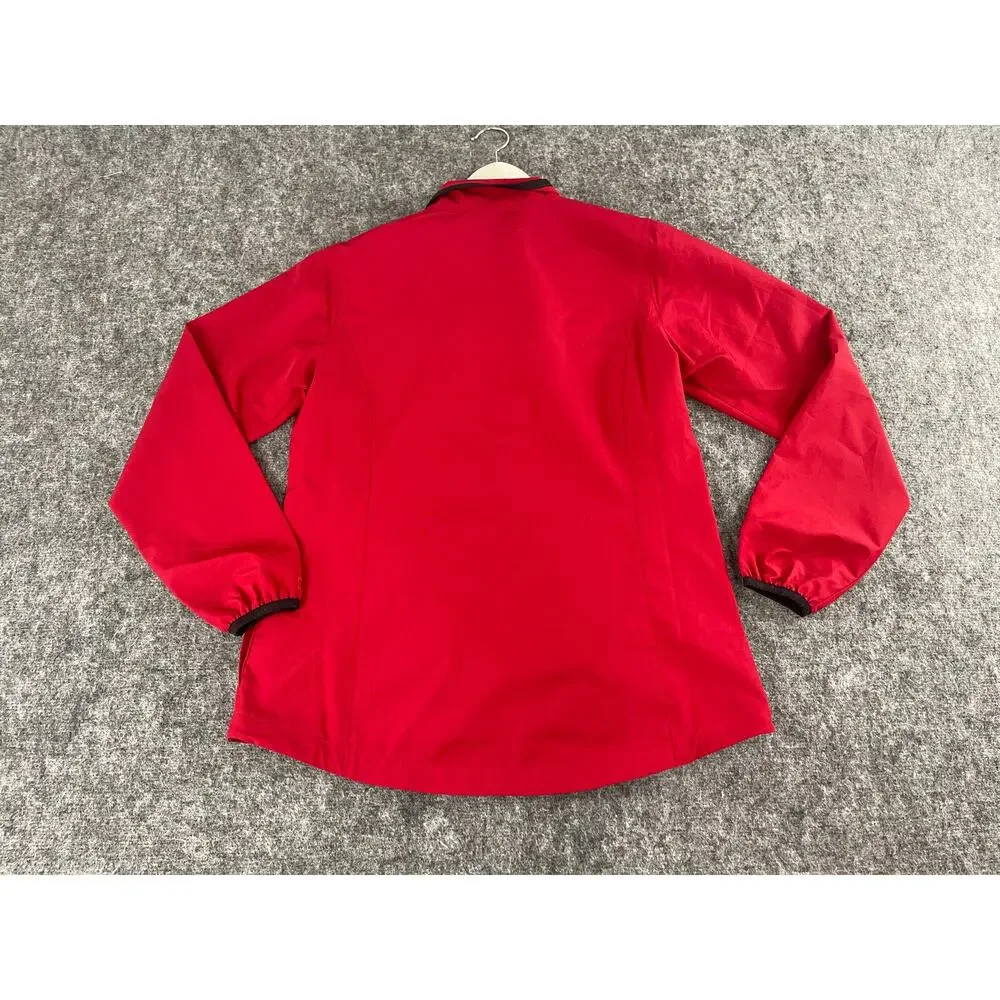 CUTTER & BUCK Jacket Mens Medium Red Half Zip CB Weathertec Windbreaker N246